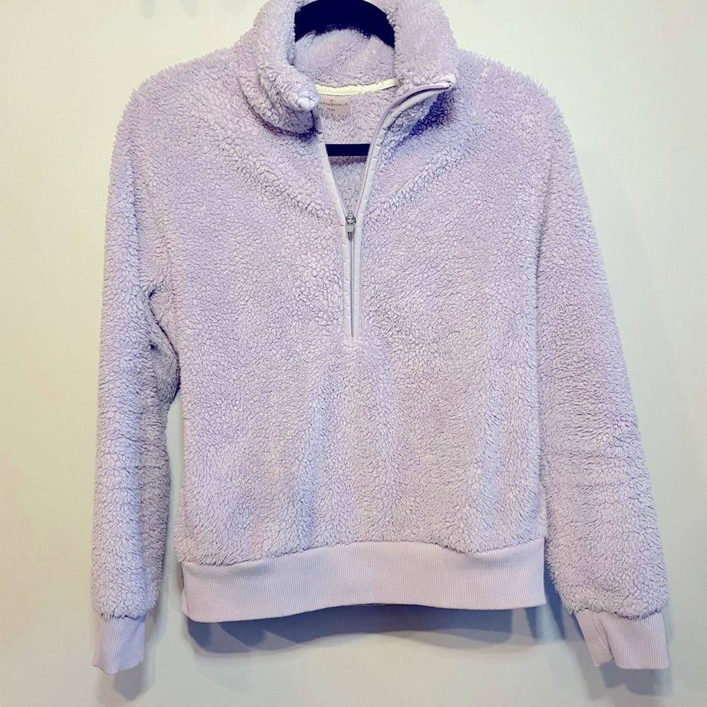 FUZZY LAVENDER PULLOVER SWEATER - Picture 1 of 6
